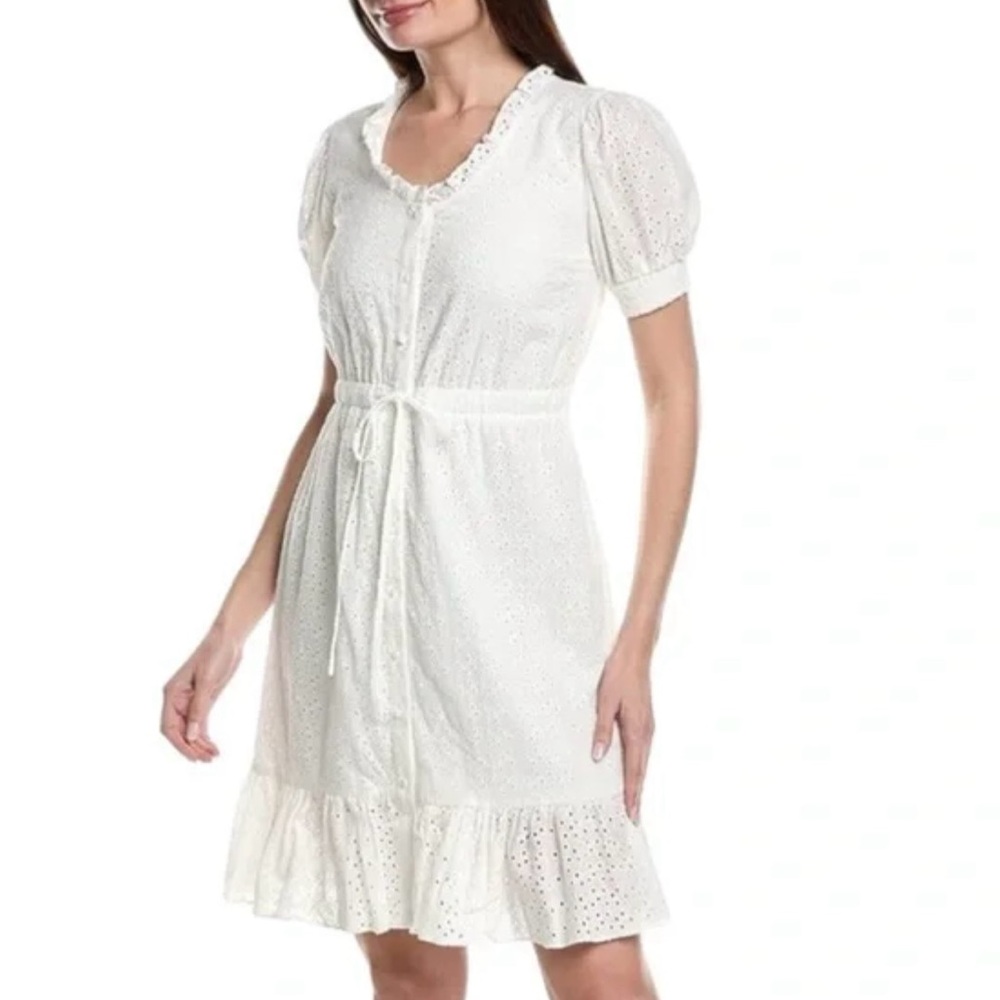 Nanette Lepore Mila Eyelet Dress White Brand New $148 Size 2 Beach Costal Girly